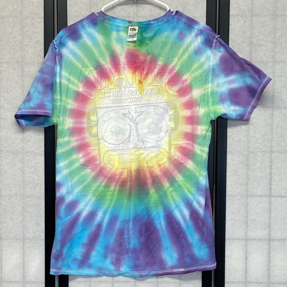 Carlos Santana 2022 Tour Tie Dye Double Sided Graphic L Blessings & Miracles Tee - Picture 6 of 13